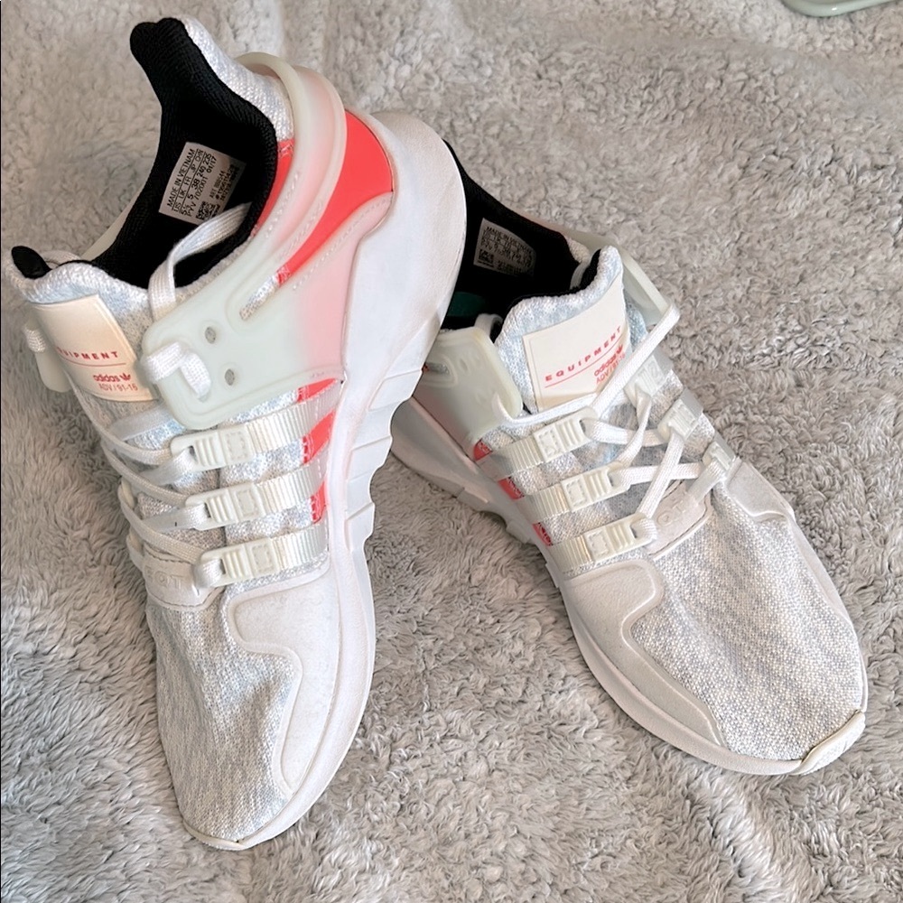 adidas White and Pink Athletic Shoes - Picture 3 of 8